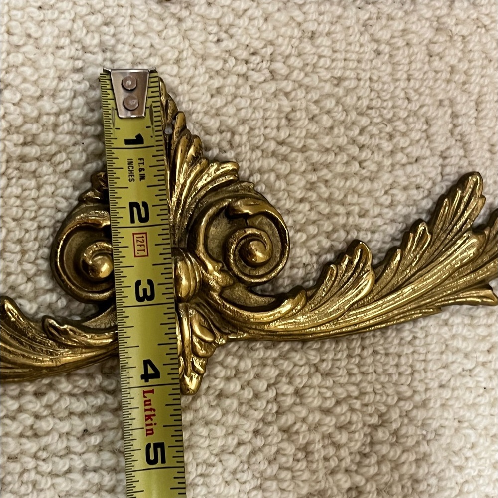 Vintage Solid Brass Wall Decor Ornament Plaque Topper Furniture Accent - Picture 14 of 16